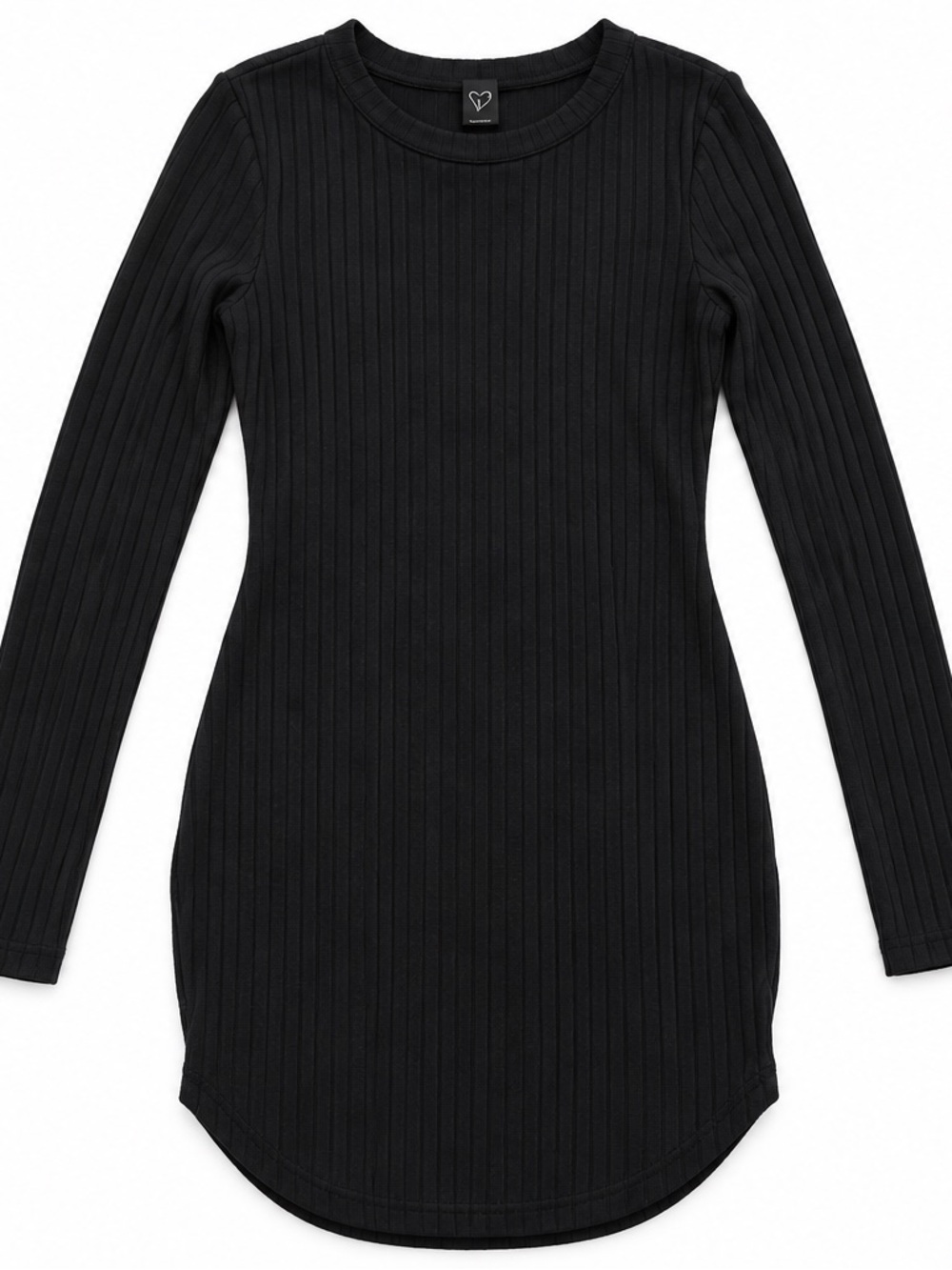 Windsor Black Ribbed Long Sleeve Bodycon Dress